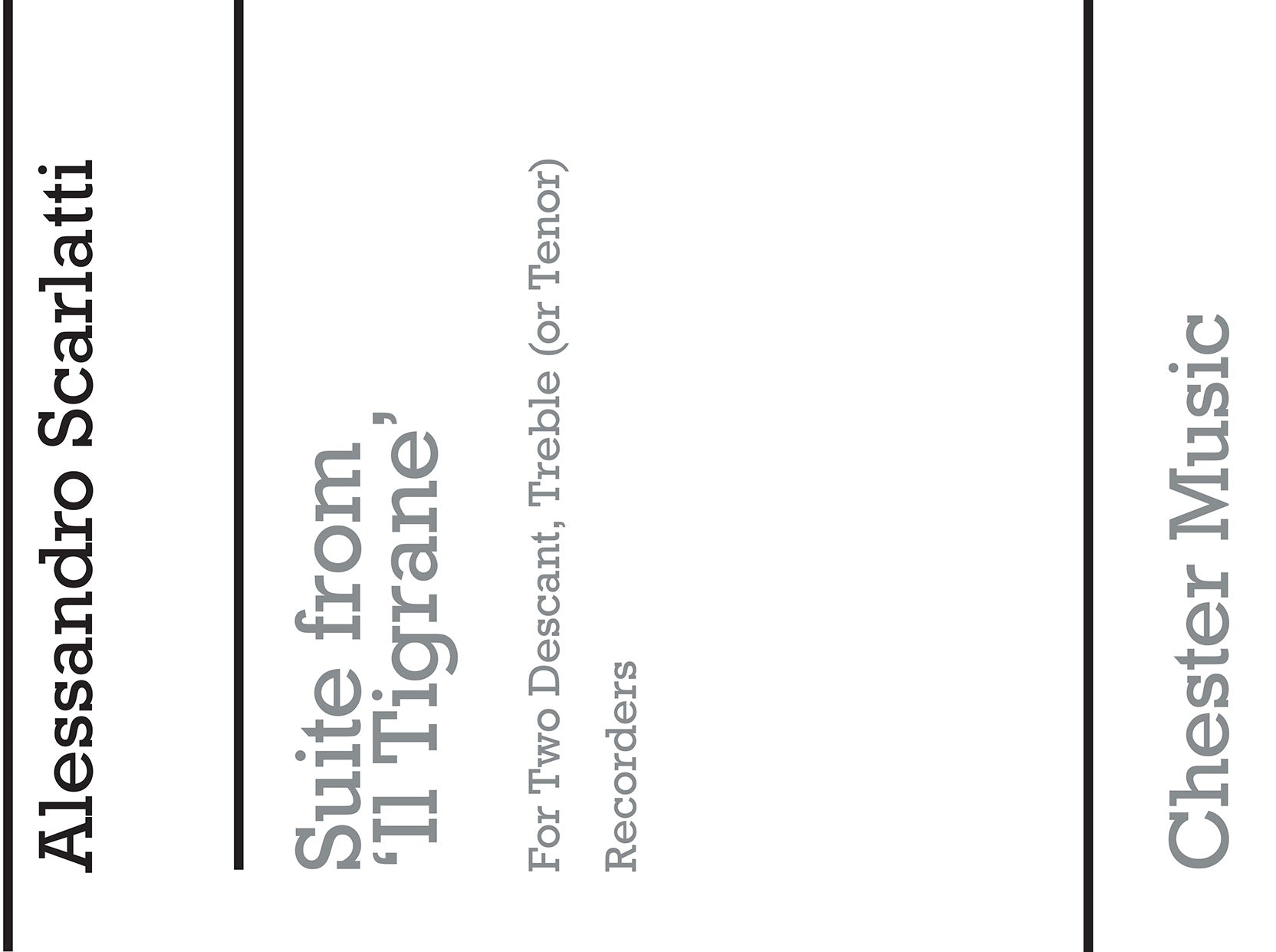 Suite (Il Tigrane) de Alessandro Scarlatti, Livre pour flûte à bec soprano