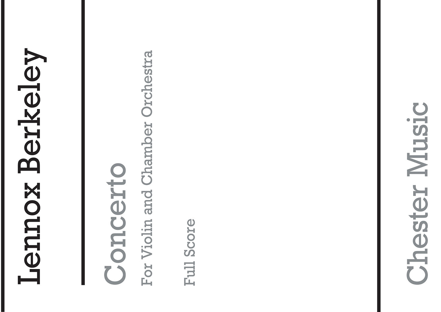 Concerto For Violin And Chamber Orchestra Op.59 de Lennox Berkeley, Livre pour violon et Ensemble de chambre