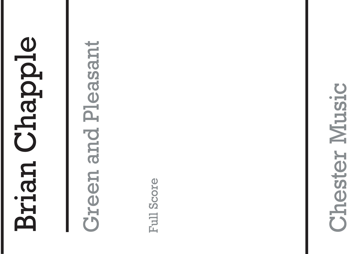 Green And Pleasant Score de Brian Chapple, Partition pour orchestre
