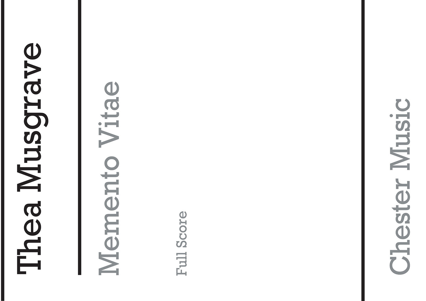 Memento Vitae Orchestra (Full Score) de Thea Musgrave, Partition pour orchestre