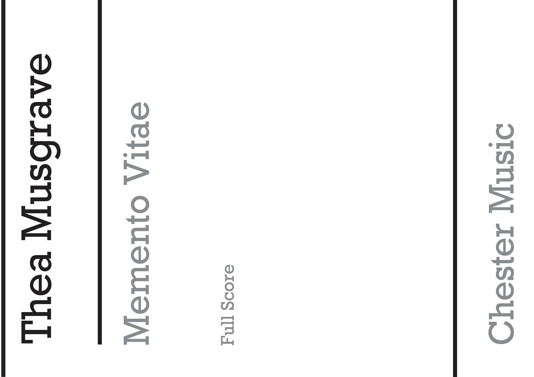 Memento Vitae Orchestra (Full Score) de Thea Musgrave, Partition pour orchestre