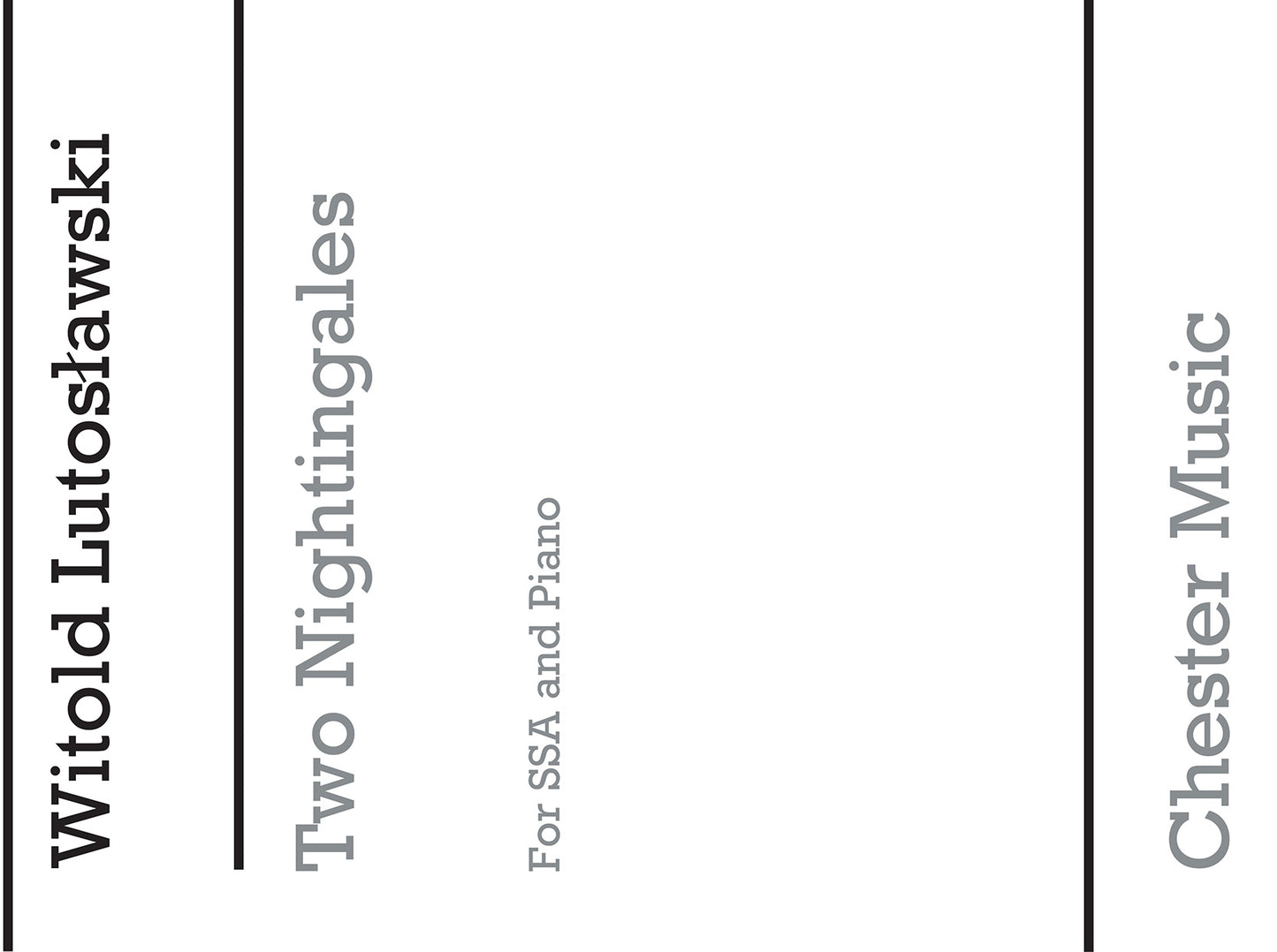 Two Nightingales de Witold Lutoslawski, Livre pour sSA and Piano