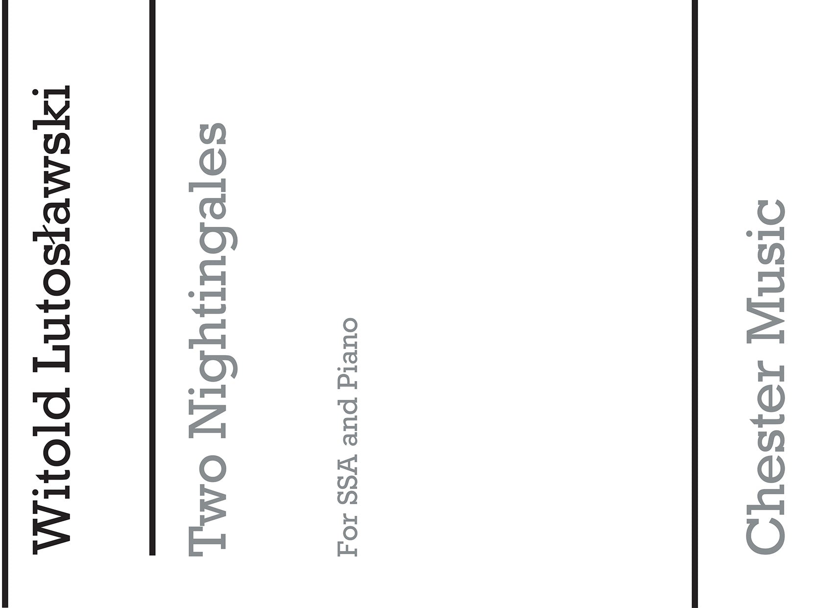 Two Nightingales de Witold Lutoslawski, Livre pour sSA and Piano