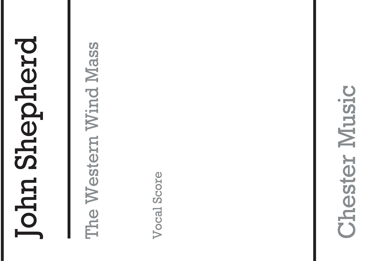 Western Wind Mass de John Sheppard, Livre pour sATB
