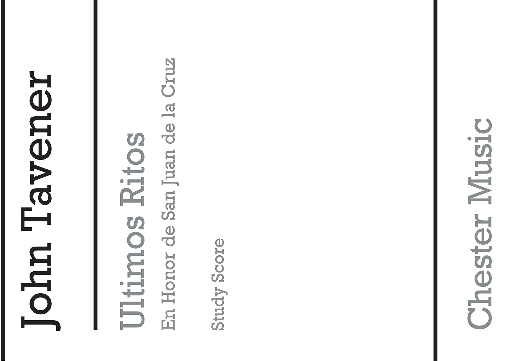 Ultimos Ritos de John Tavener, Livre pour sATB et Ensemble à vent