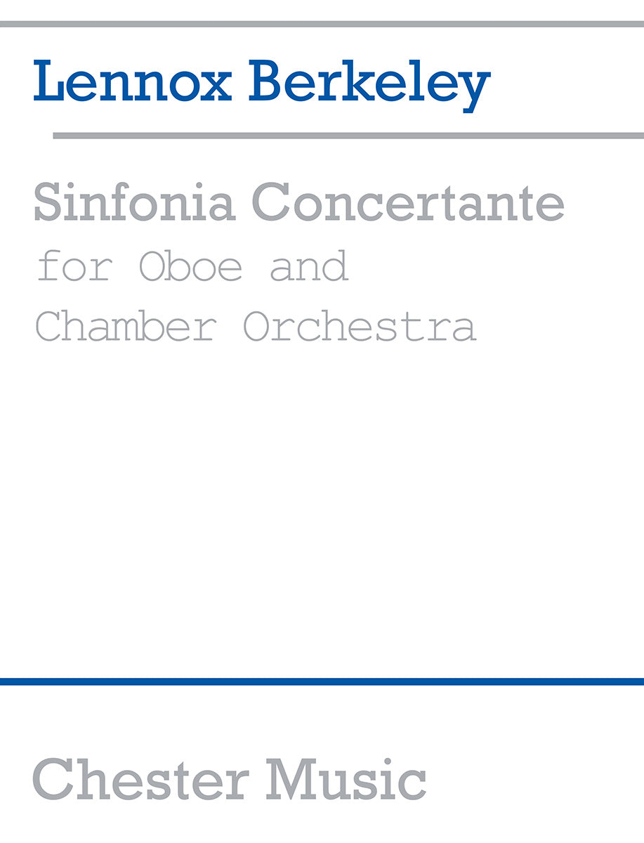 Sinfonia Concertante Op.84 (Oboe/Piano) de Lennox Berkeley, Livre pour hautbois et Piano