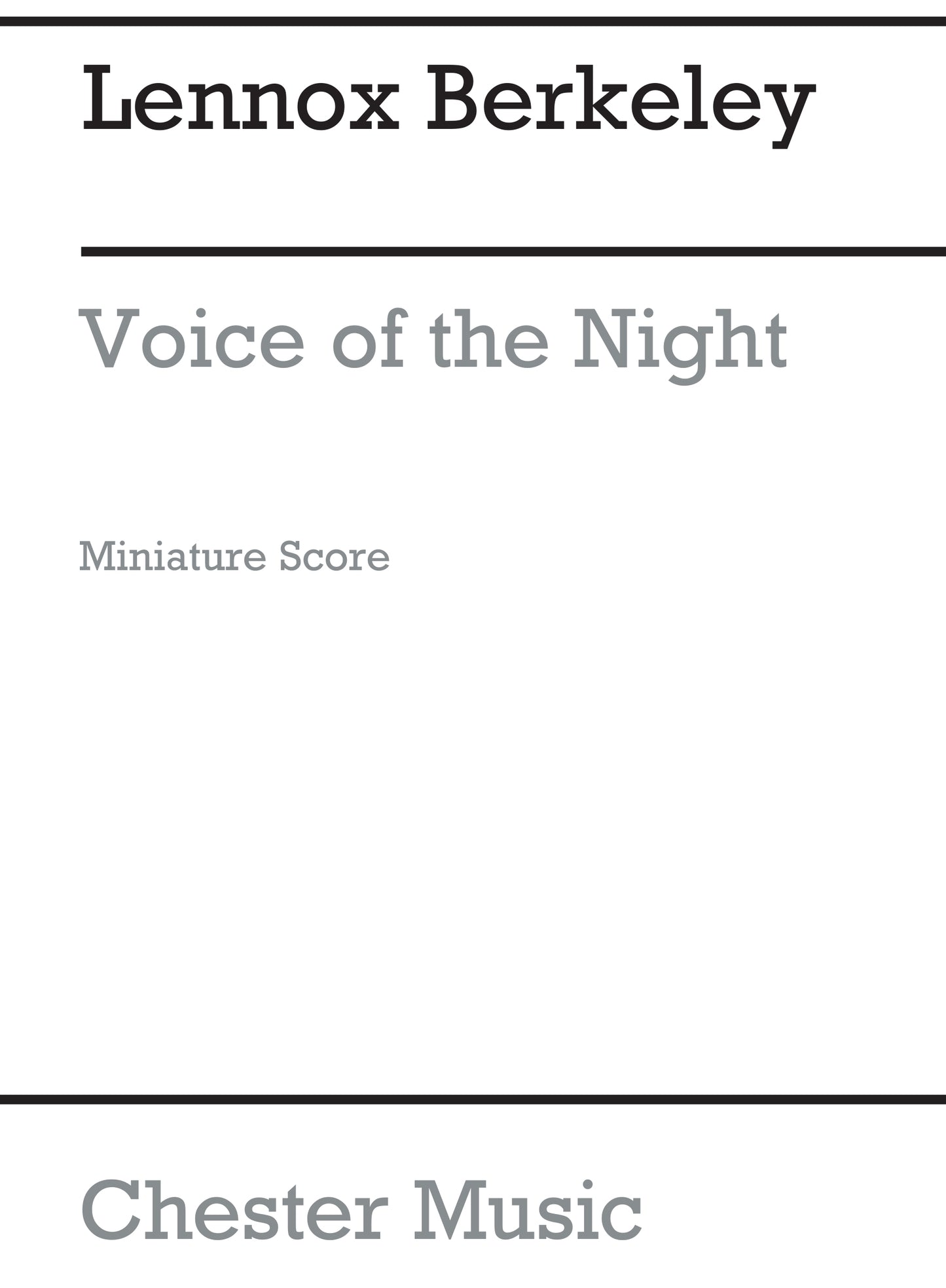 Voices Of The Night Op.86 de Lennox Berkeley, Livre pour orchestre