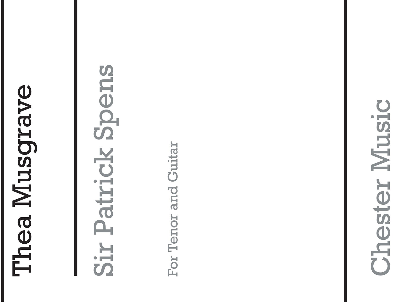Sir Patrick Spens for Tenor with Guitar de Thea Musgrave, Livre pour voix de ténor et Guitare
