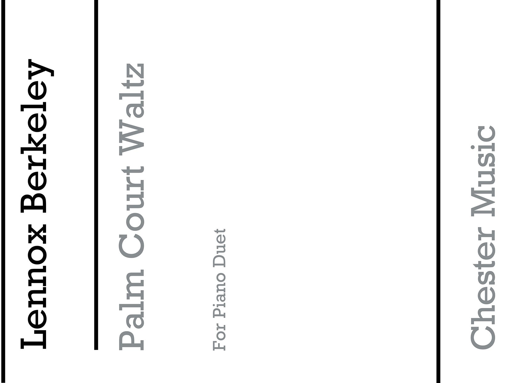 Palm Court Waltz Op.81 No.2a de Lennox Berkeley, Livre pour duo de pianos