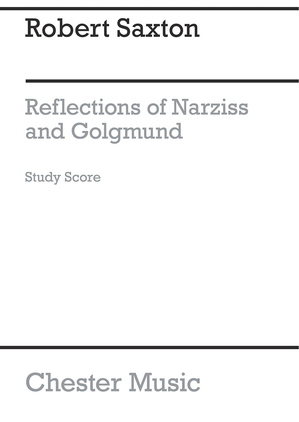 Reflections Of Narziss And Goldmund de Robert Saxton, Partition d'étude pour harpe et Piano