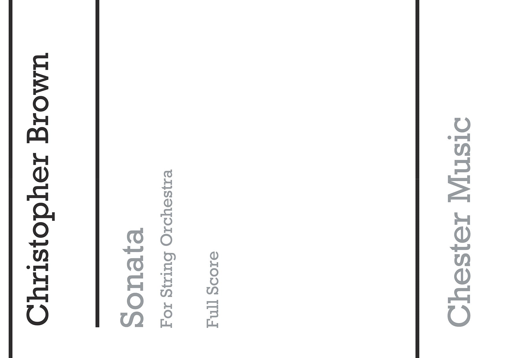 Sonata For String Orchestra de Christopher Brown, Partition pour ensemble à cordes et Orchestre