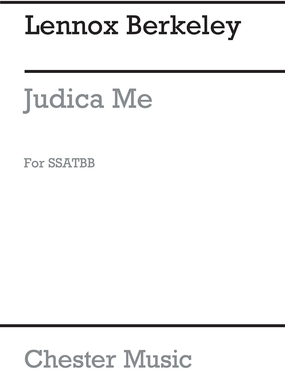 Judica Me Op.96 No.1 de Lennox Berkeley, Partition chorale pour sATB