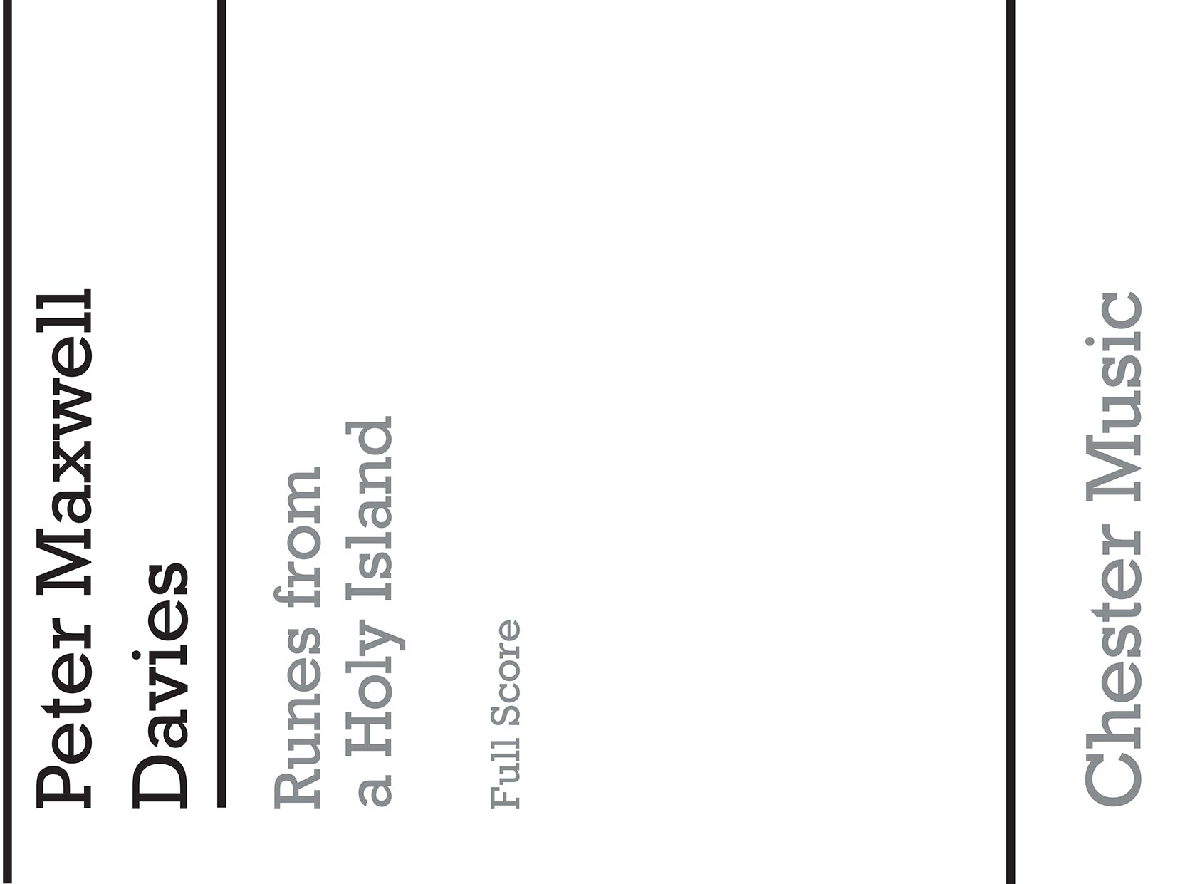 Runes From A Holy Island de Peter Maxwell Davies, Livre pour orchestre et Ensemble de chambre