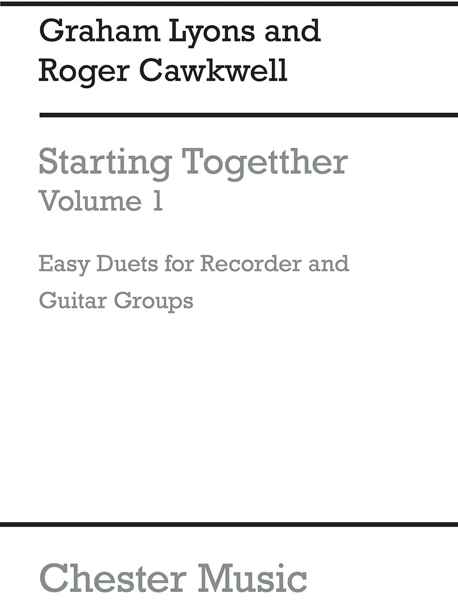 Starting Together 1 de Graham Lyons, Livre pour flûte à bec et Guitare