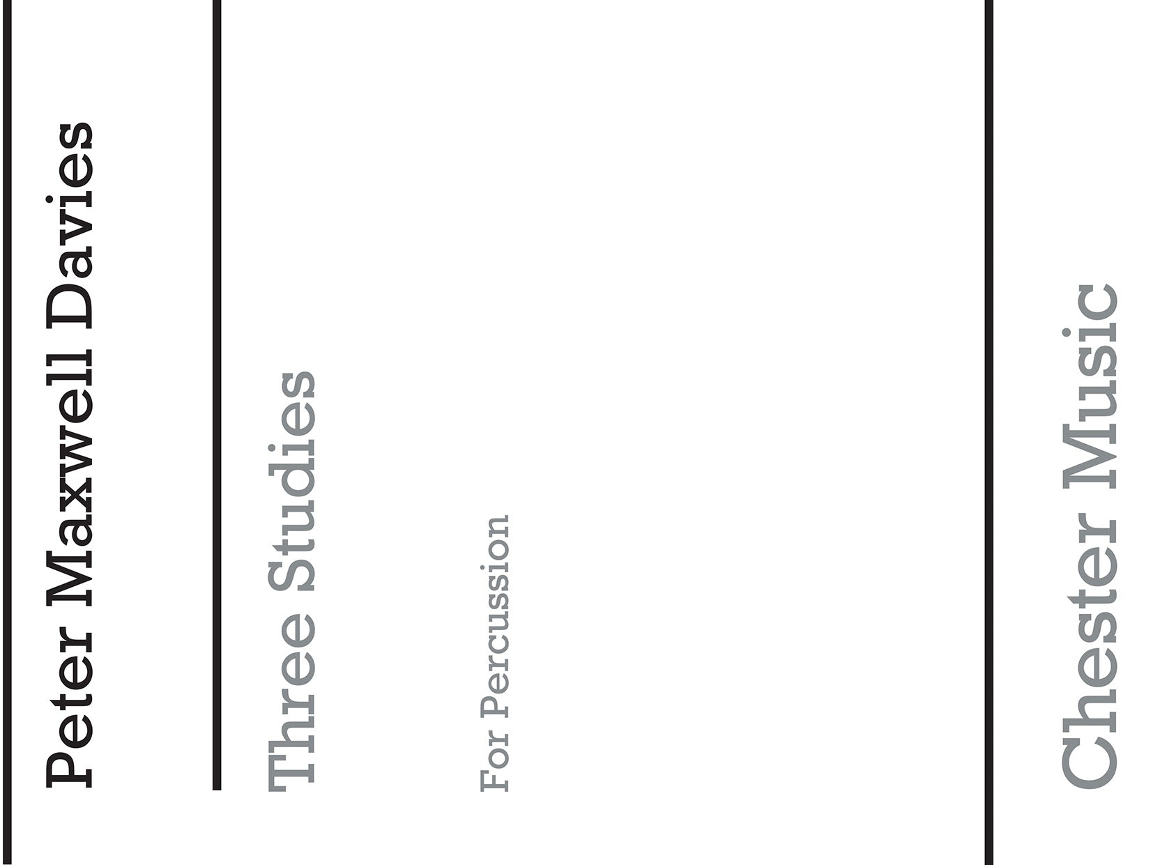Three Studies For Percussion de Peter Maxwell Davies, Partition pour ensemble de percussions à clavier