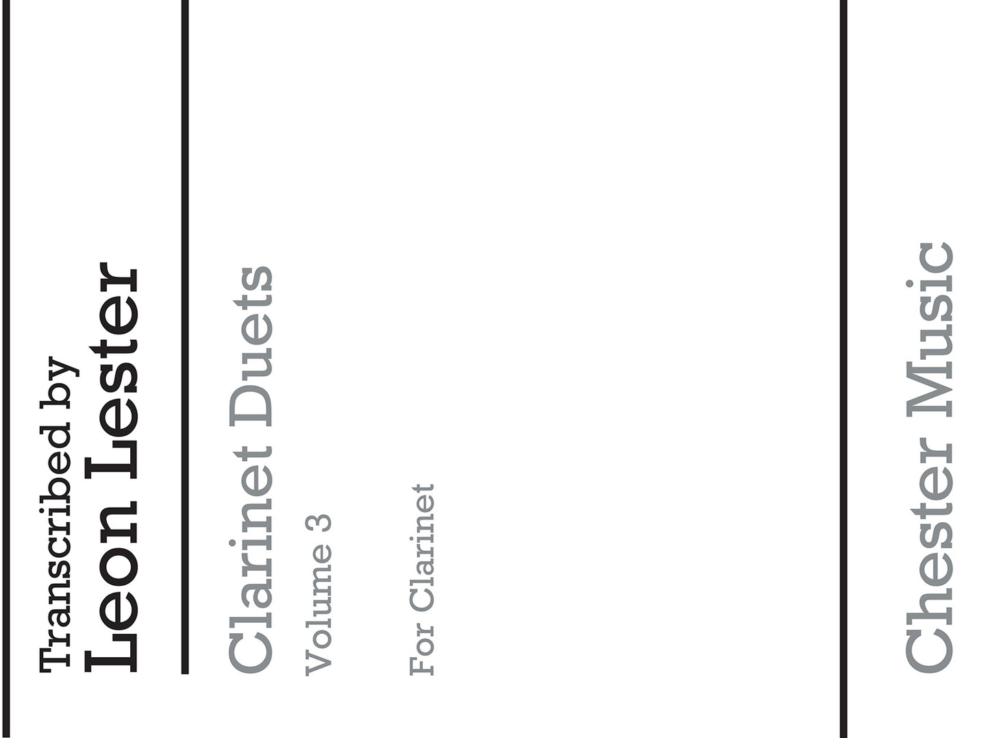 Clarinet Duets Volume 3 de Leon Lester, Livre pour duo de clarinettes