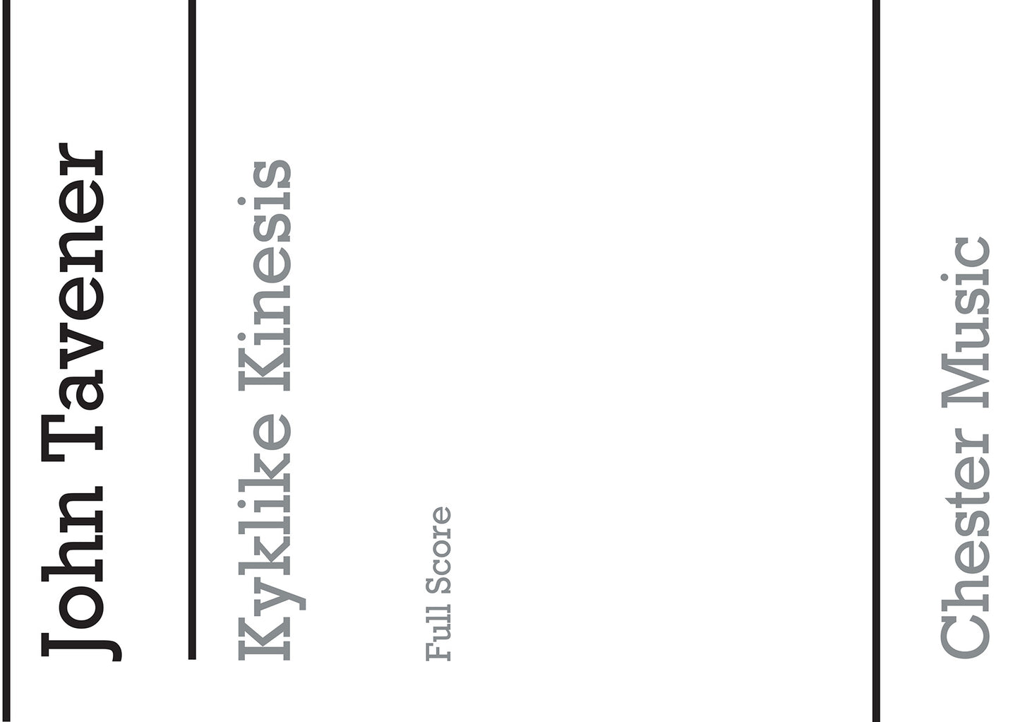 Kyklike Kinesis de John Tavener, Livre pour violoncelle et Soprano et SATB et Ensemble de chambre