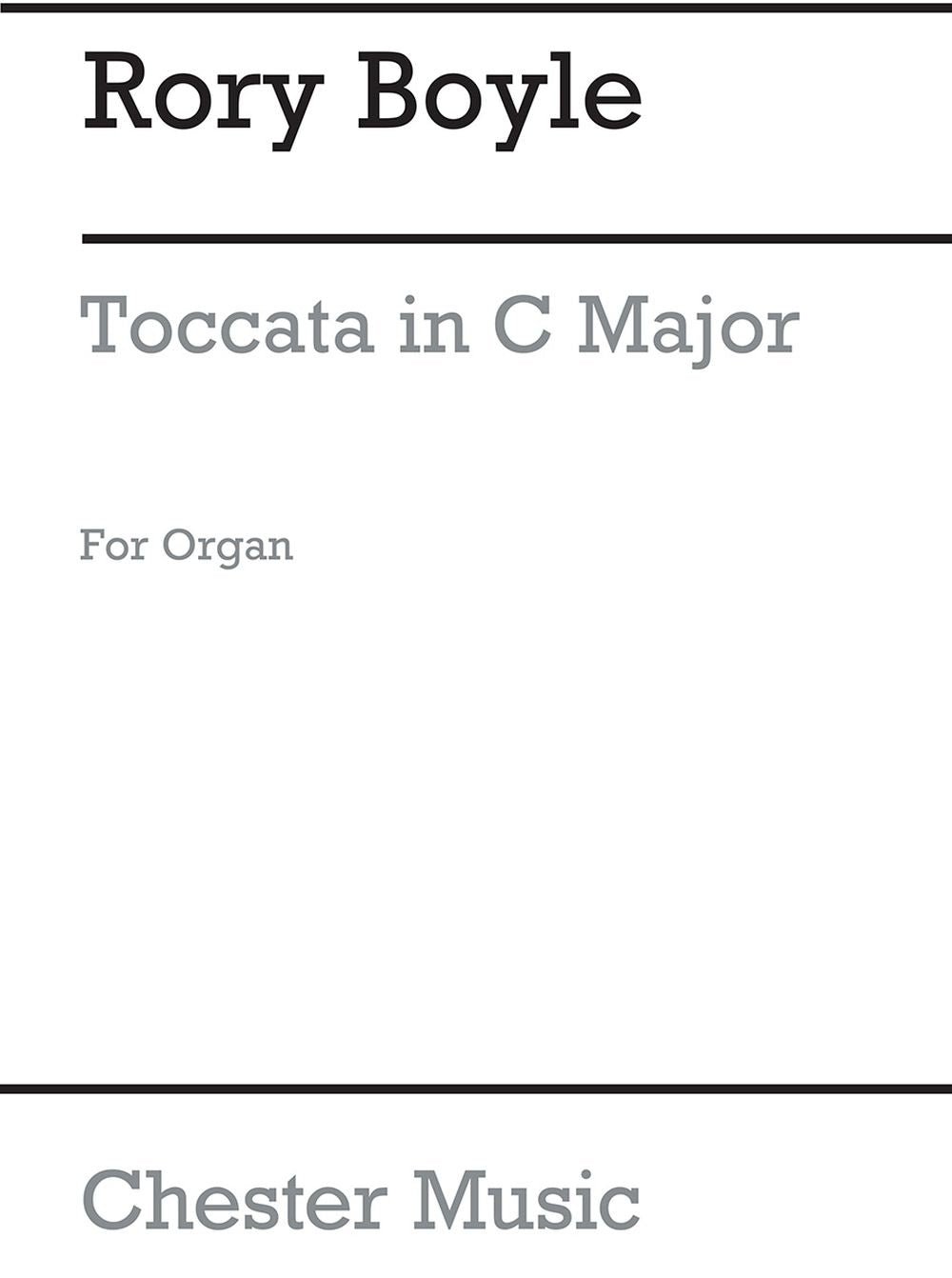 Toccata for Organ de Rory Boyle, Livre pour orgue