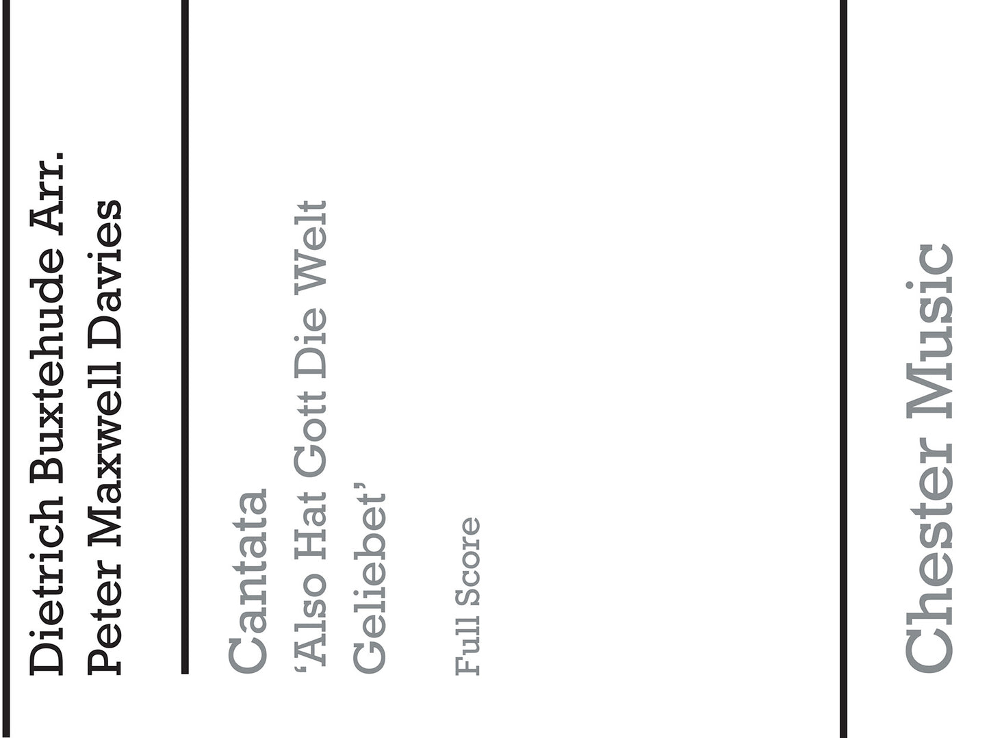 Cantata - Also Hat Gott Die Welt Geliebet de Peter Maxwell Davies, Livre pour ensemble de chambre