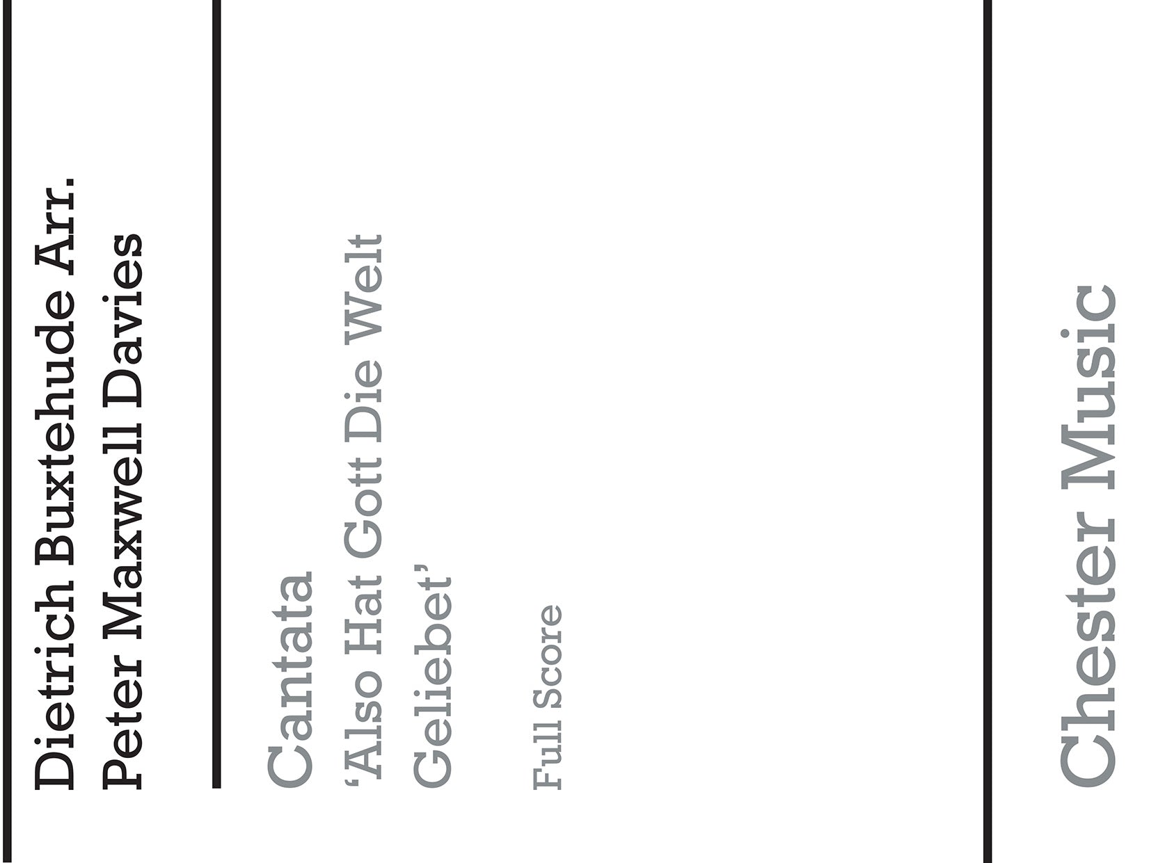 Cantata - Also Hat Gott Die Welt Geliebet de Peter Maxwell Davies, Livre pour ensemble de chambre