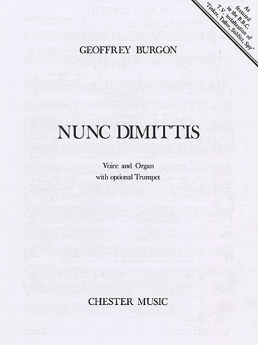 Nunc Dimittis (Voice/Organ) de Geoffrey Burgon, Livre pour voix et Accompagnement d'orgue et Trompette