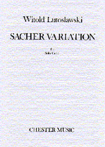 Sacher Variation For Solo Cello de Witold Lutoslawski, Livre pour violoncelle