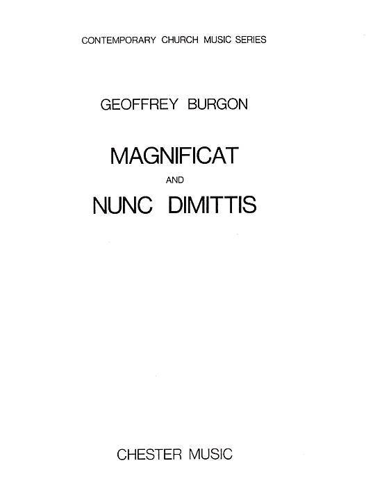 Magnificat And Nunc Dimittis de Geoffrey Burgon, Partition chorale pour chœur à 2 voix et Orgue
