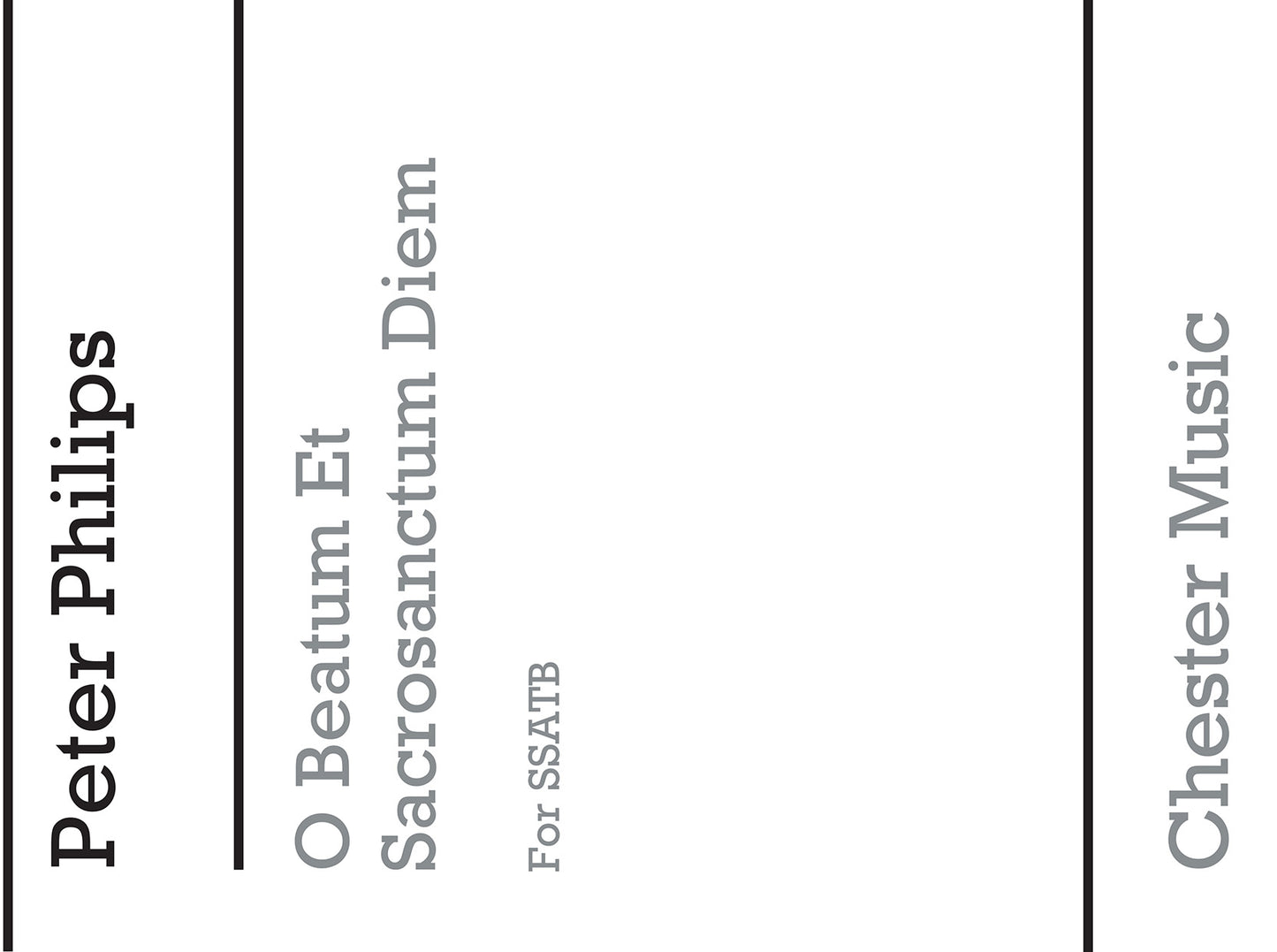 O Beatum Et Sacrosanctum Diem SSATB de Peter Philips, Partition chorale pour sATB