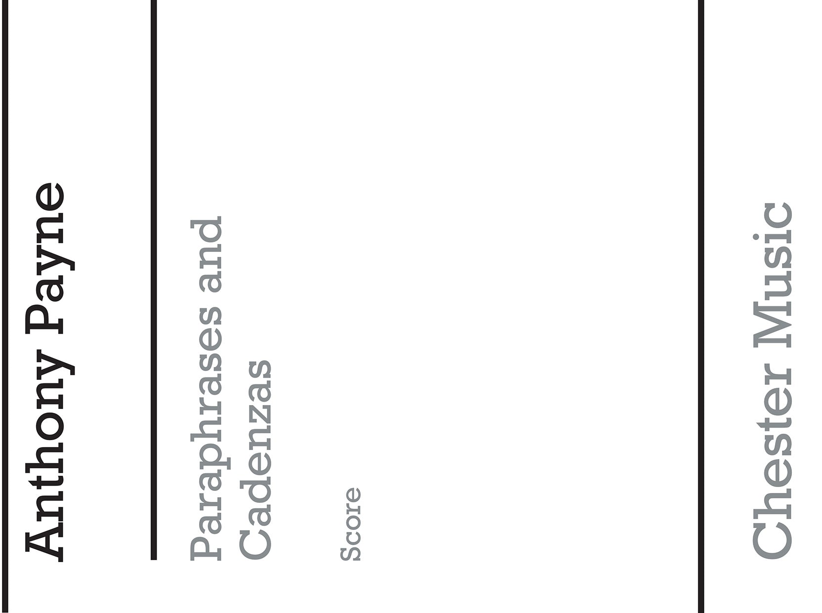 Paraphrases And Cadenzas de Anthony Payne, Partition pour ensemble de chambre