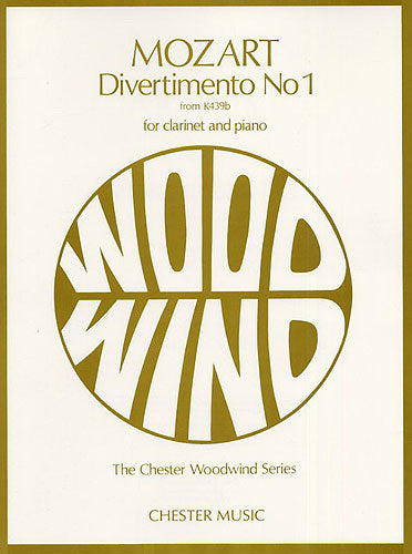 Divertimento No.1 Kv439b de Wolfgang Amadeus Mozart, Livre pour clarinette et Piano