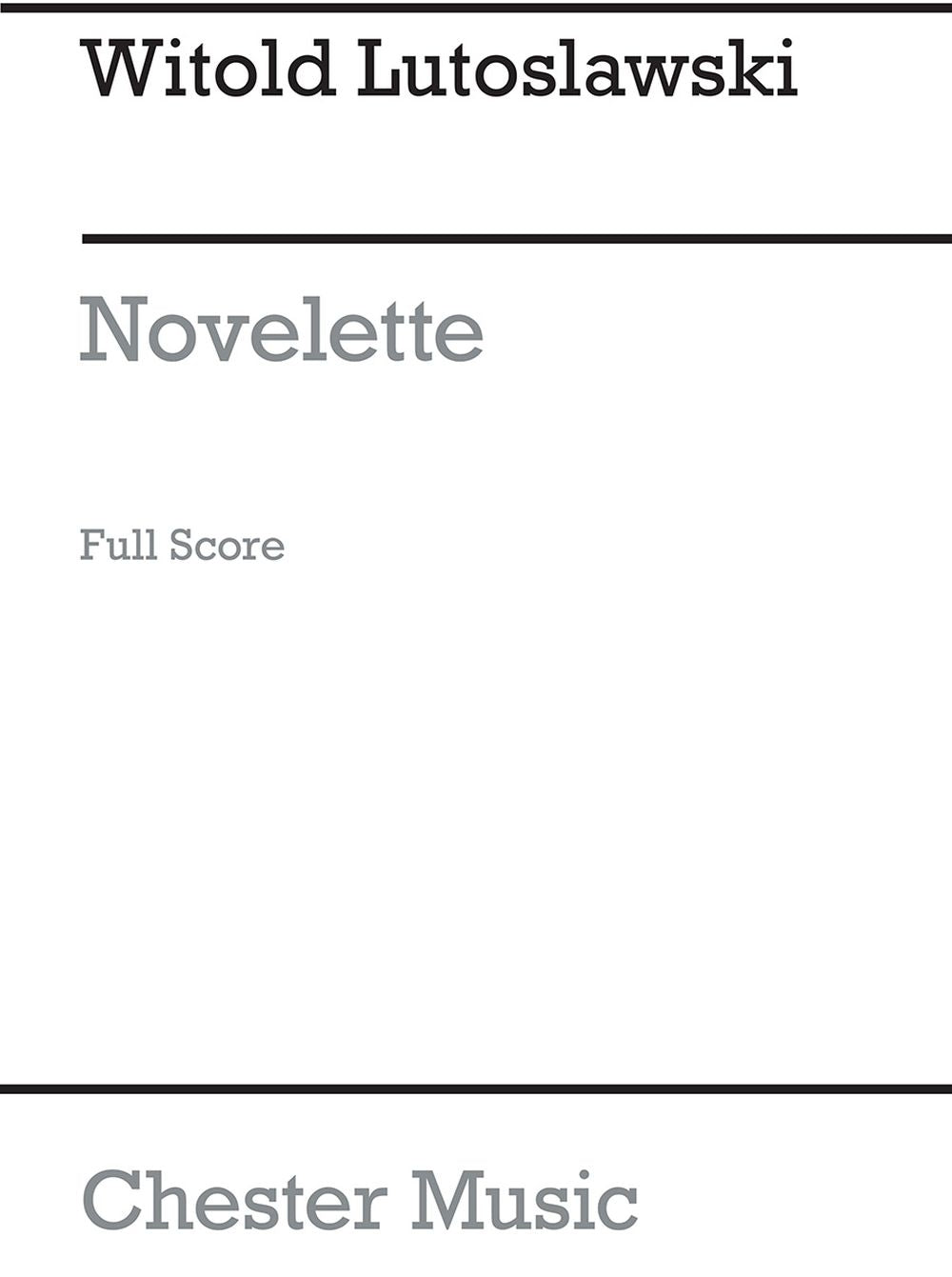 Novelette For Orchestra de Witold Lutoslawski, Livre pour orchestre