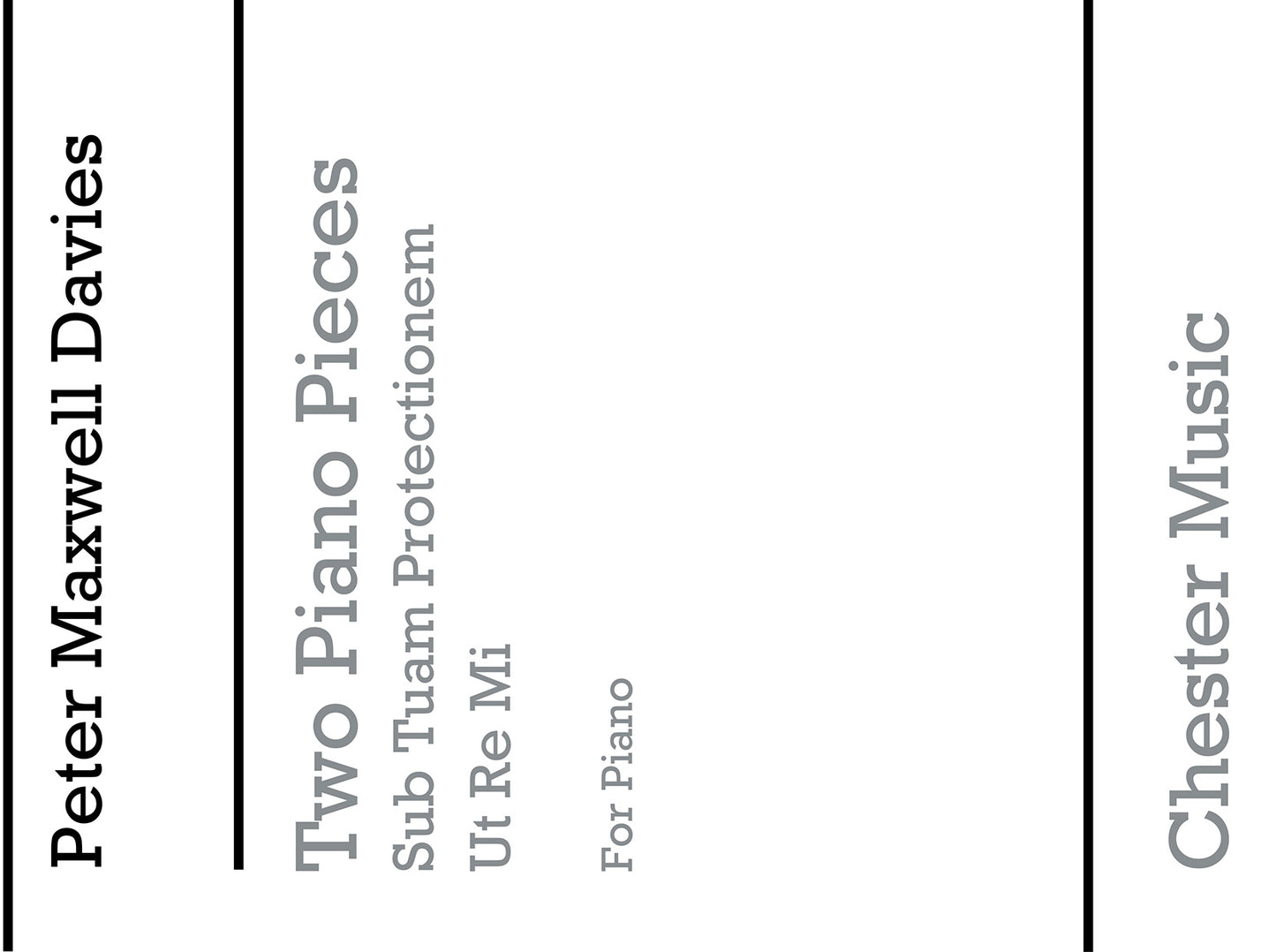 Two Piano Pieces de Peter Maxwell Davies, Livre pour piano