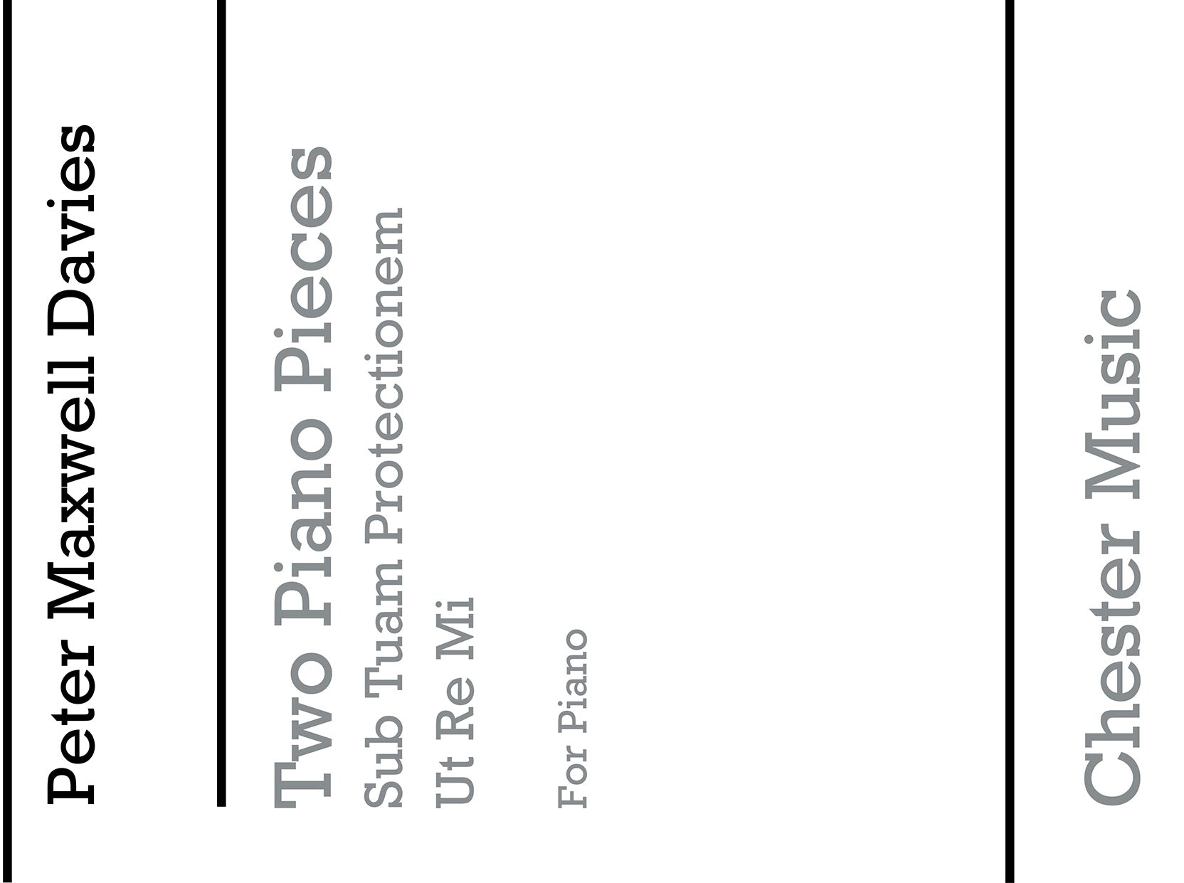 Two Piano Pieces de Peter Maxwell Davies, Livre pour piano