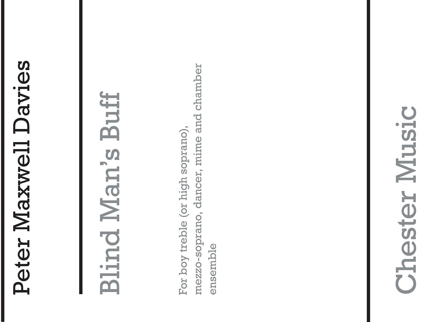 Blind Man's Buff (Full Score) de Peter Maxwell Davies, Partition pour soprano et Mezzo-soprano et Orchestre
