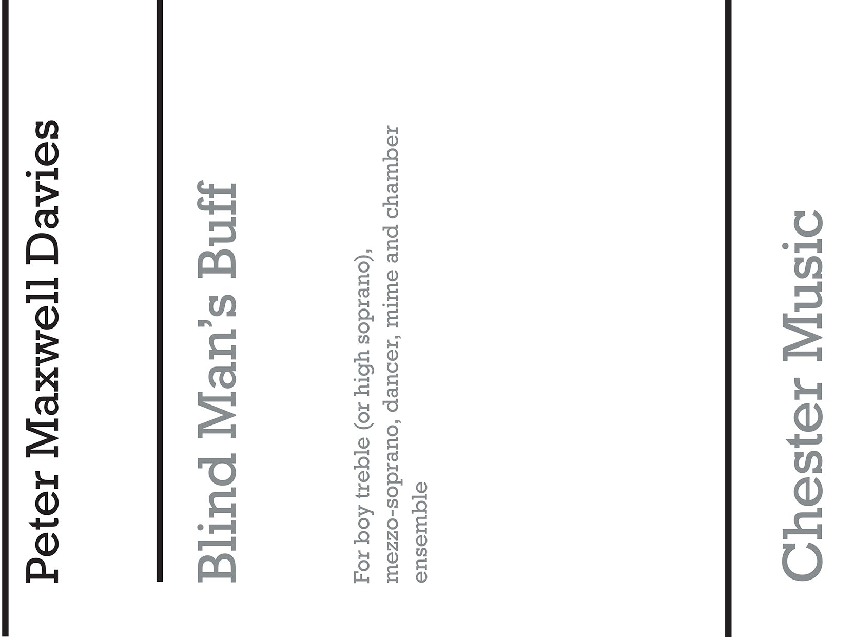 Blind Man's Buff (Full Score) de Peter Maxwell Davies, Partition pour soprano et Mezzo-soprano et Orchestre