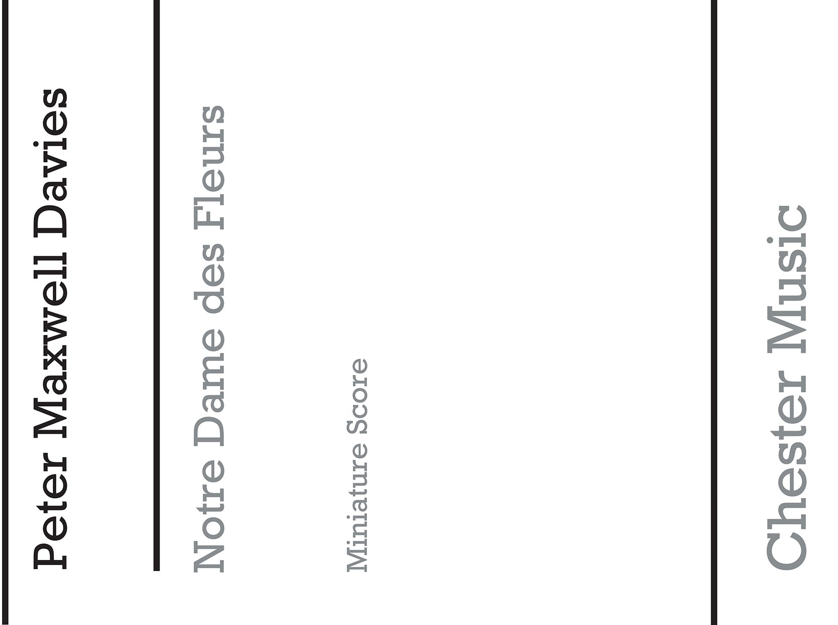 Notre Dame Des Fleurs Miniature de Peter Maxwell Davies, Livre pour ensemble de chambre