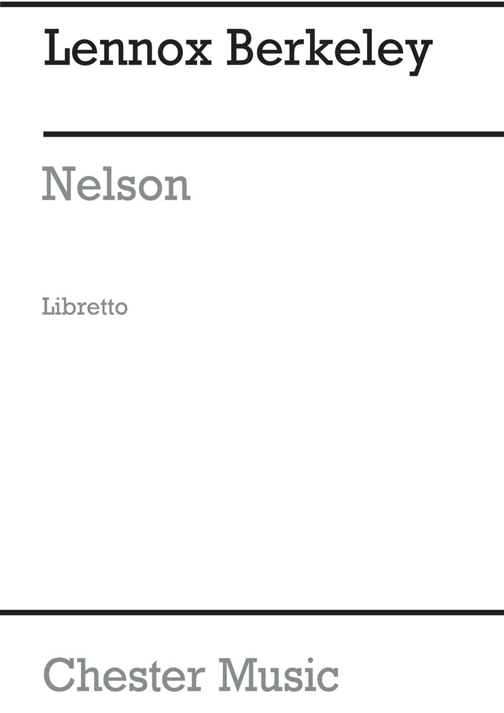 Nelson Op.42 de Lennox Berkeley, Livre pour libretto