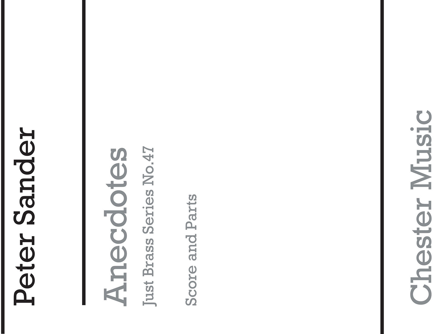 Anecdotes de Peter Sander, Partition + parties pour quatuor de cuivres