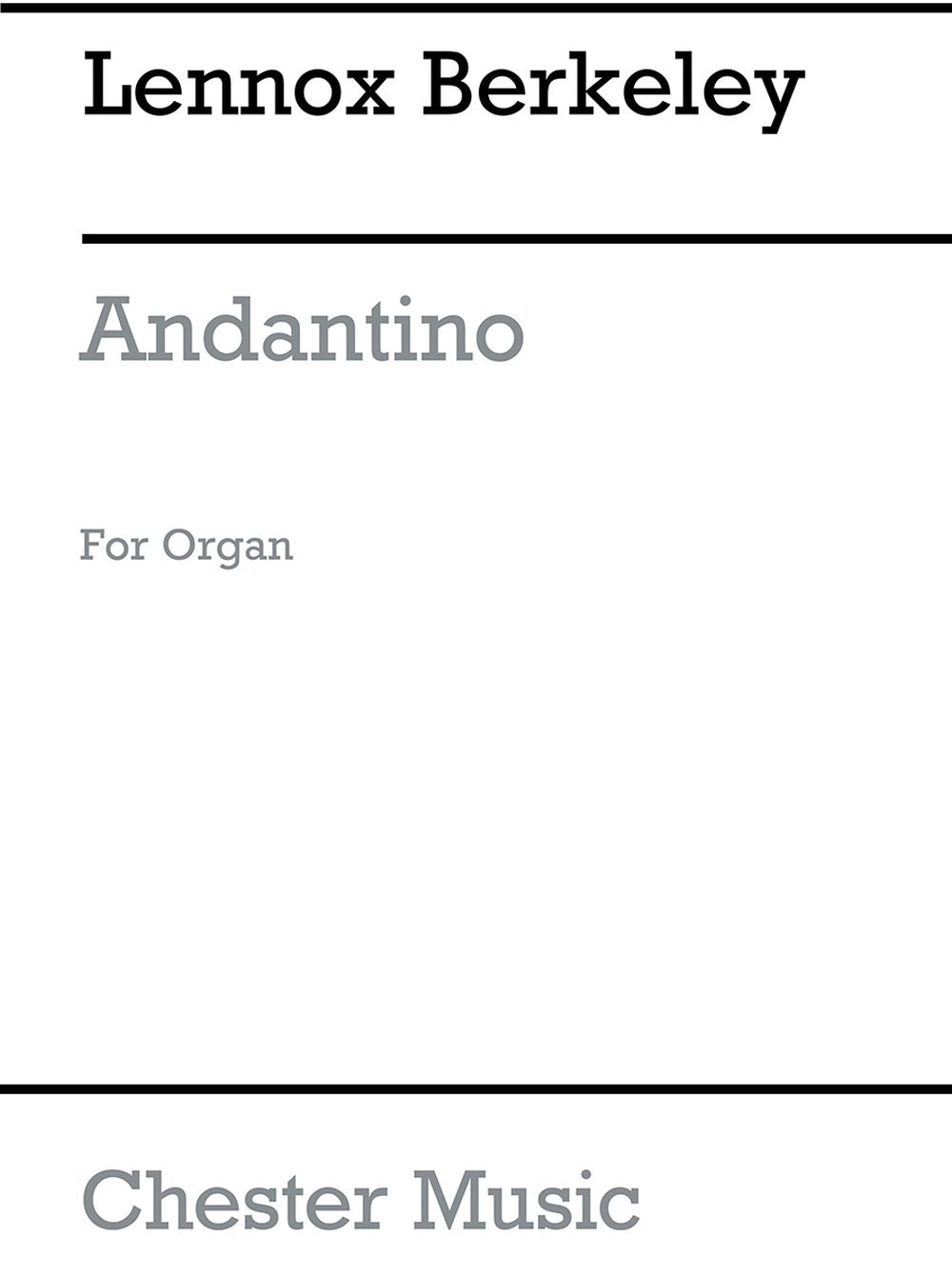 Andantino For Organ de Lennox Berkeley, Livre pour orgue