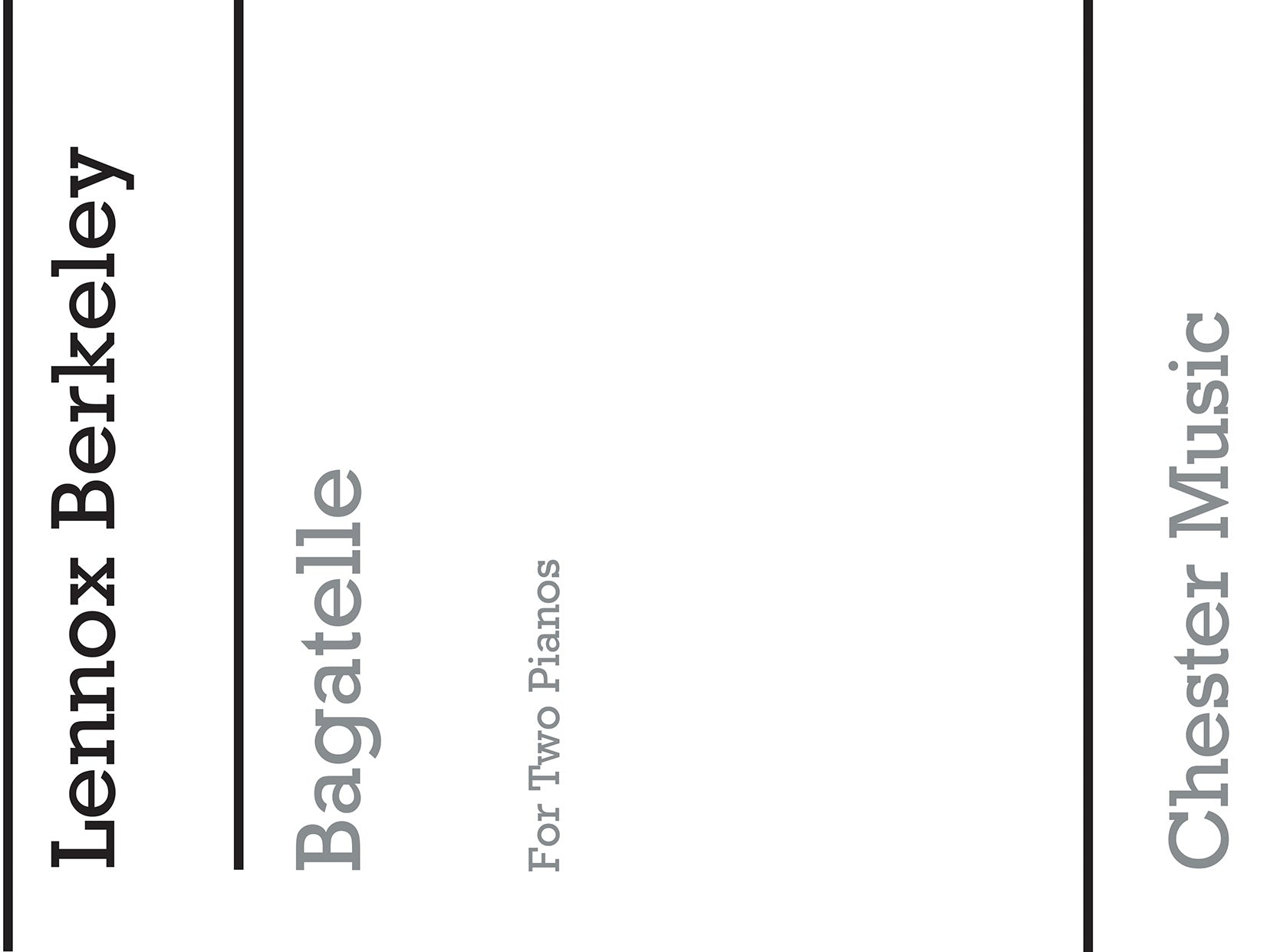 Bagatelle Op.101 No.1 de Lennox Berkeley, Livre pour duo de pianos