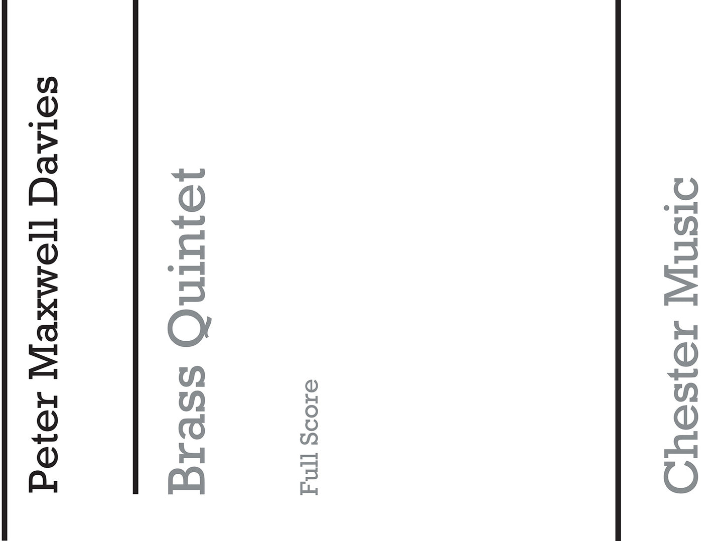 Brass Quintet de Peter Maxwell Davies, Partition d'étude pour quintette de cuivres