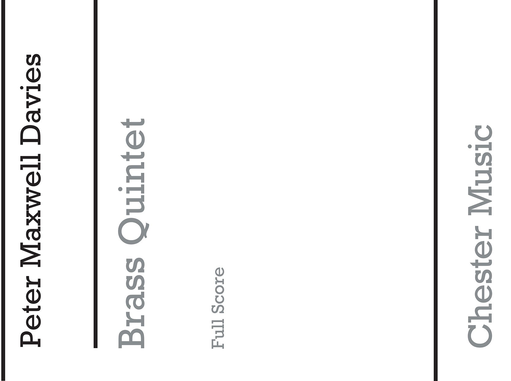 Brass Quintet de Peter Maxwell Davies, Partition d'étude pour quintette de cuivres