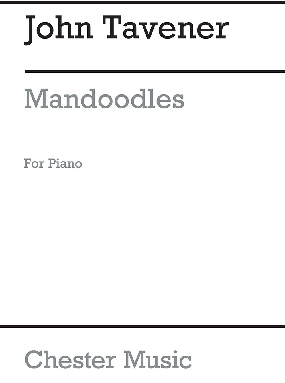 Mandoodles de John Tavener, Livre pour piano