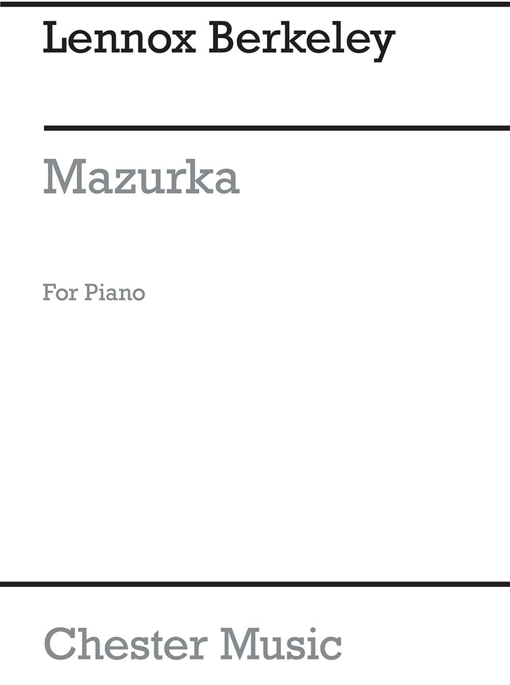 Mazurka Op.101b de Lennox Berkeley, Livre pour piano