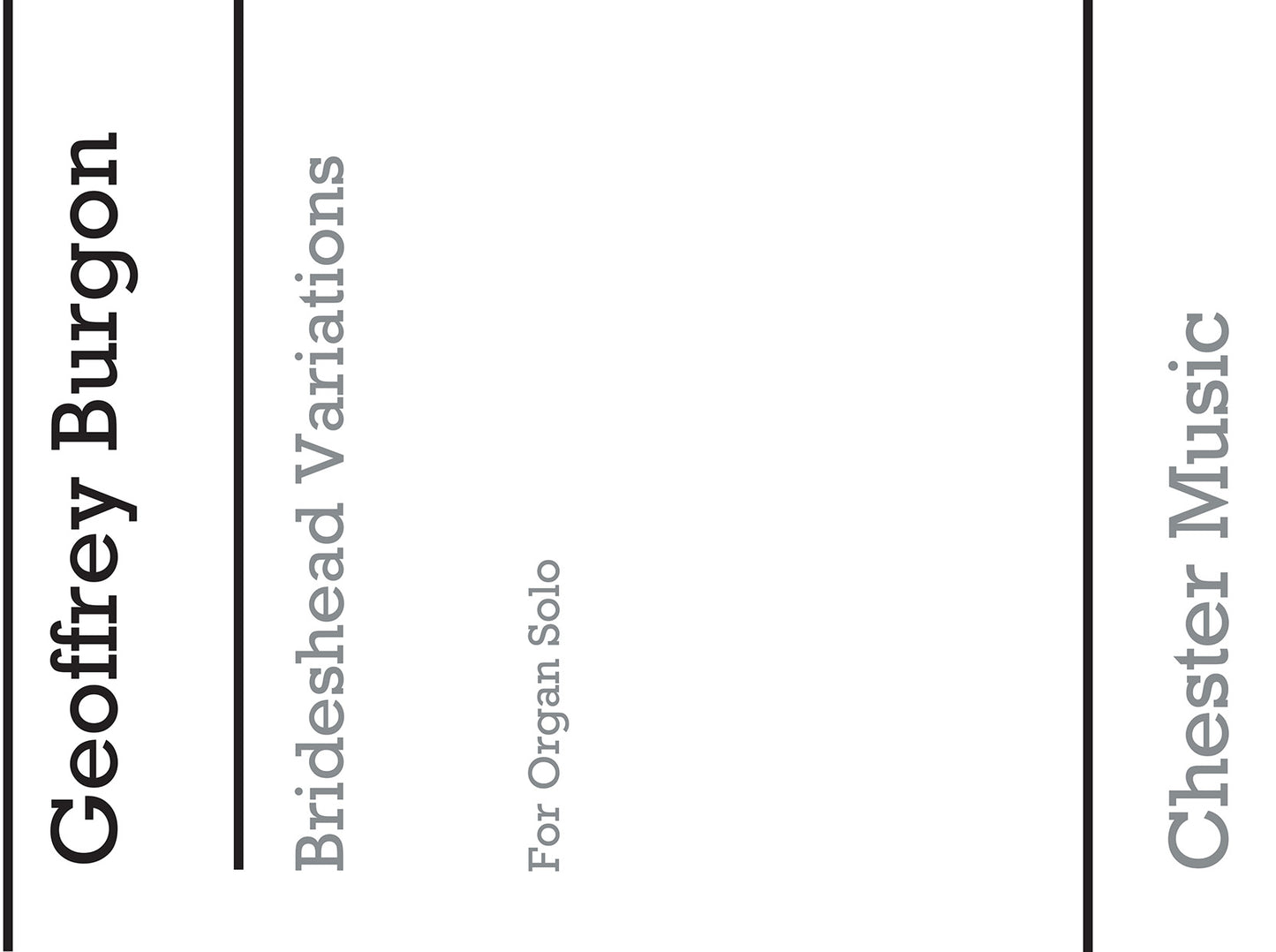 Brideshead Variations For Organ Solo de Geoffrey Burgon, Livre pour orgue