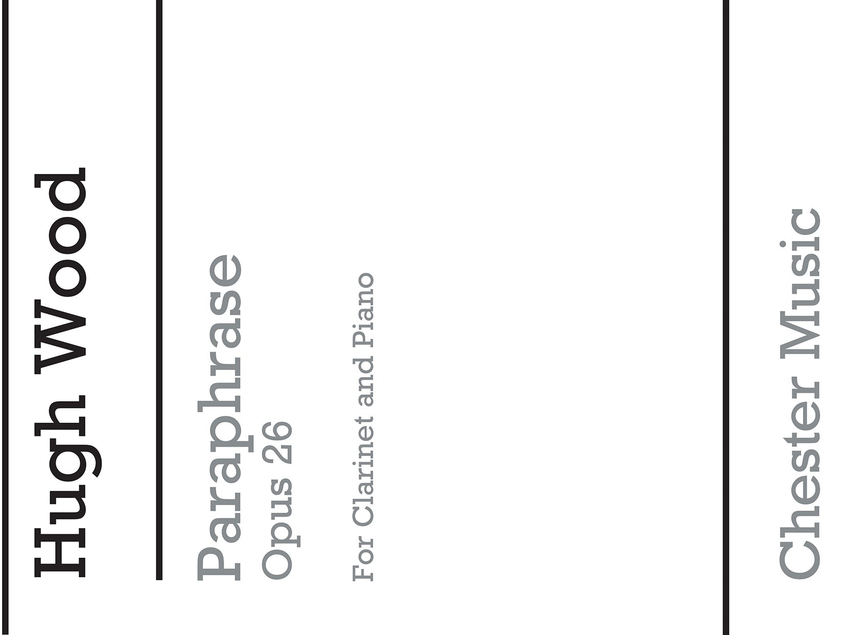 Paraphrase On 'Bird Of Paradise' Op.26 de Hugh Wood, Livre pour clarinette et Piano