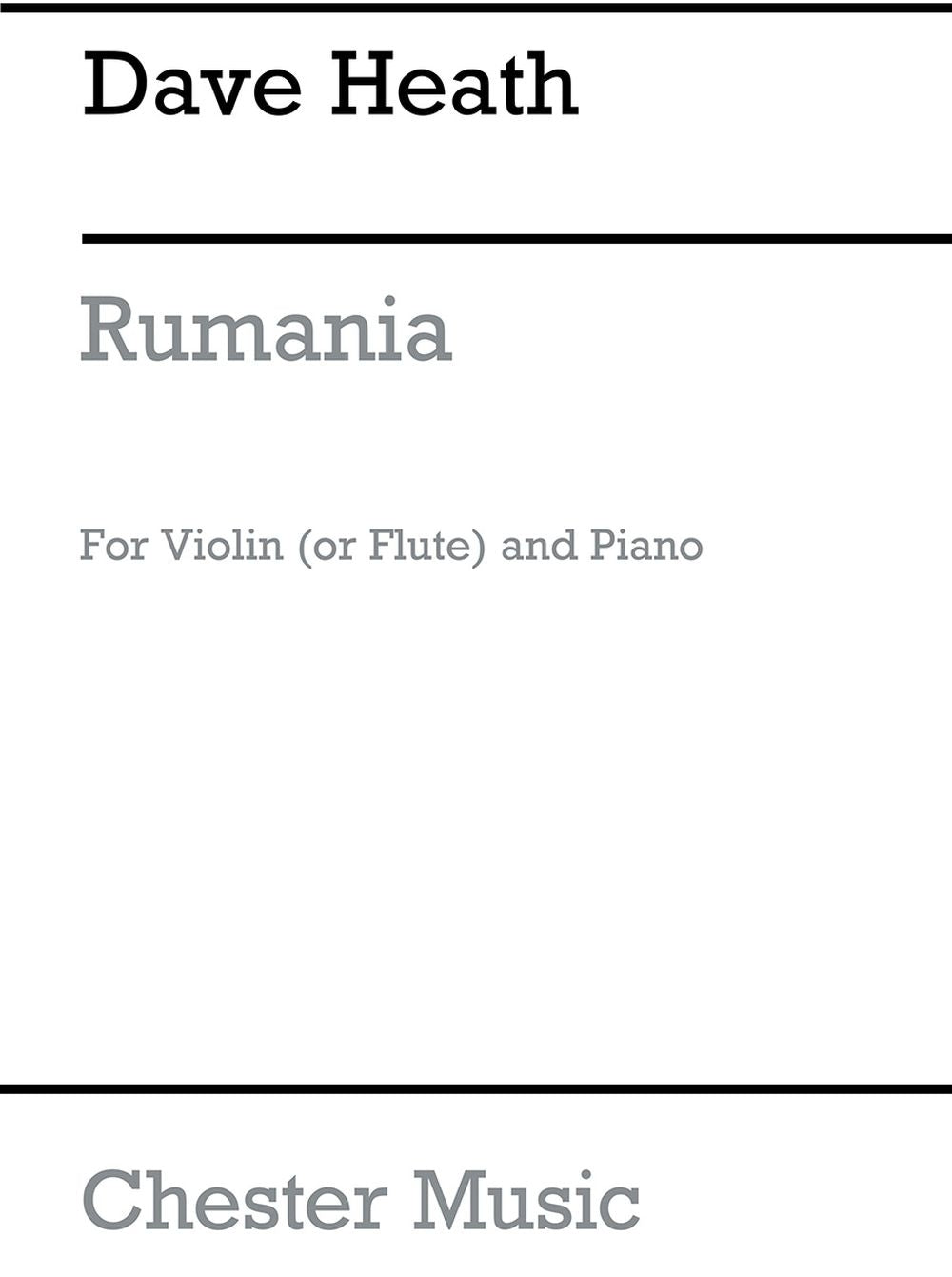 Rumania For Violin And Piano de Dave Heath, Livre pour flûte et Violon et Piano