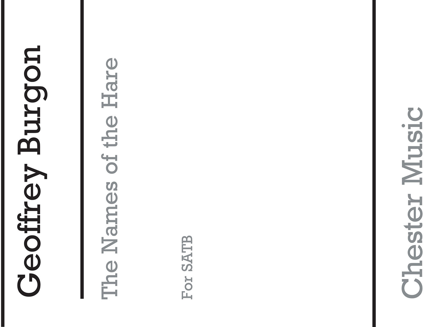 The Names Of The Hare de Geoffrey Burgon, Livre pour sATB