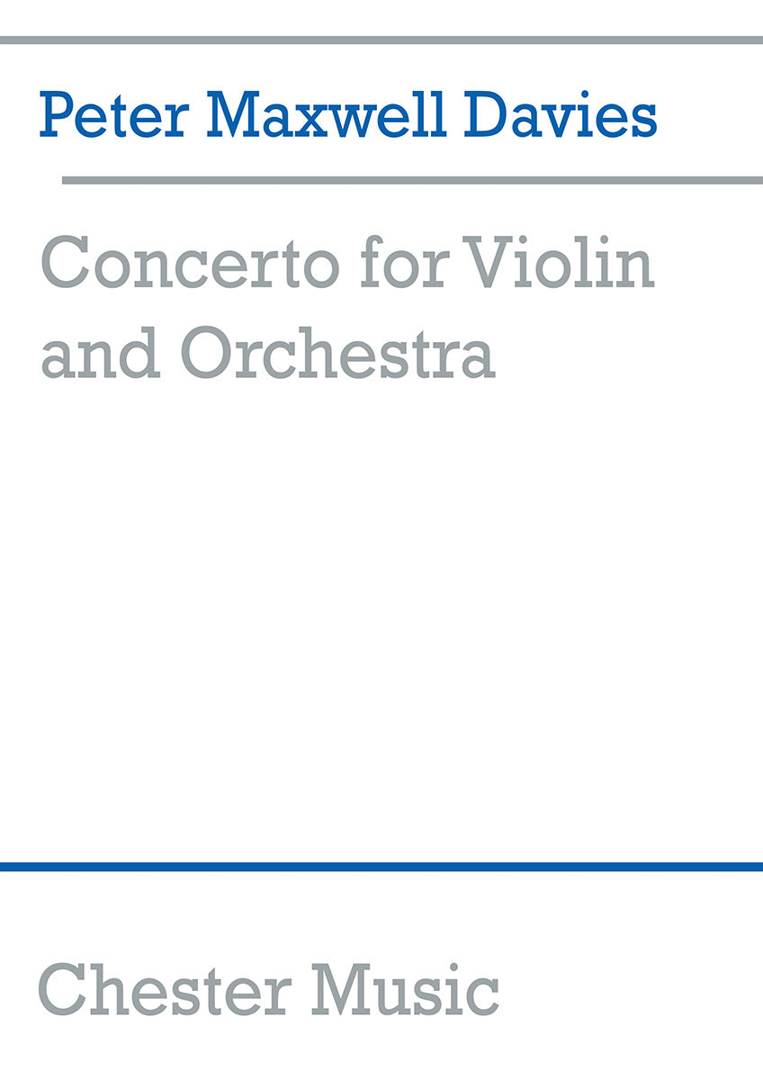 Concerto For Violin And Orchestra de Peter Maxwell Davies, Livre pour orchestre et Violon solo