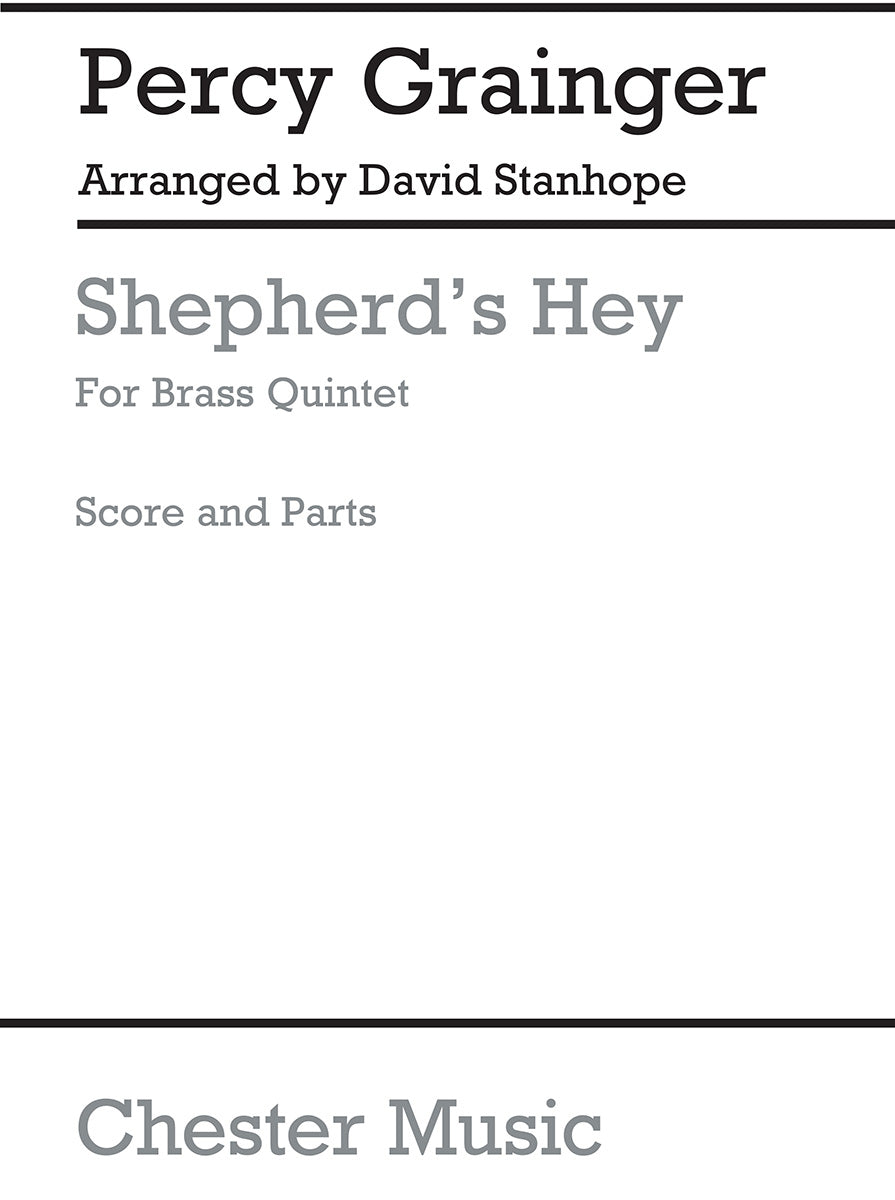 Shepherd's Hey de Percy Aldridge Grainger, Partition + parties pour quintette de cuivres